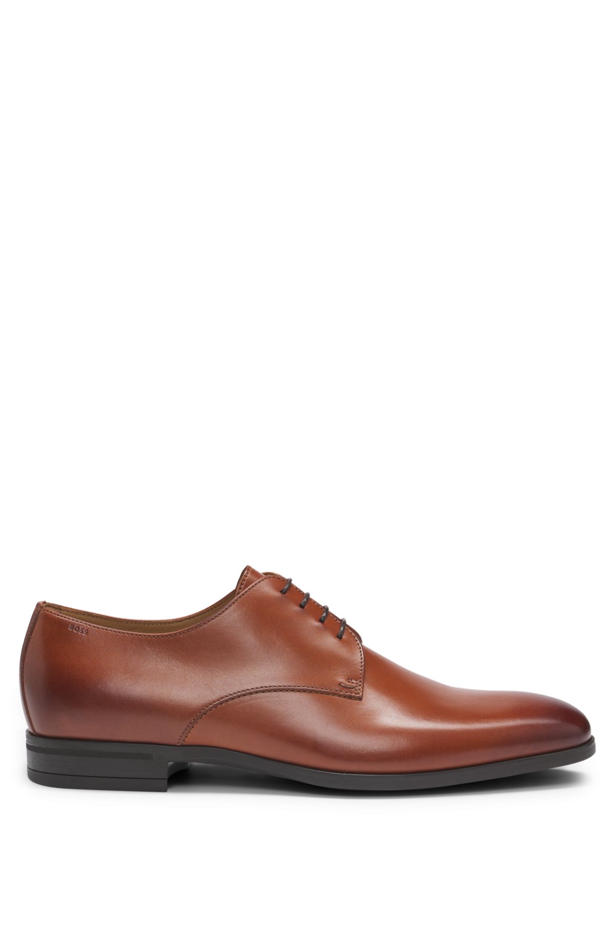 BOSS - Leather Derby shoes with rubber sole