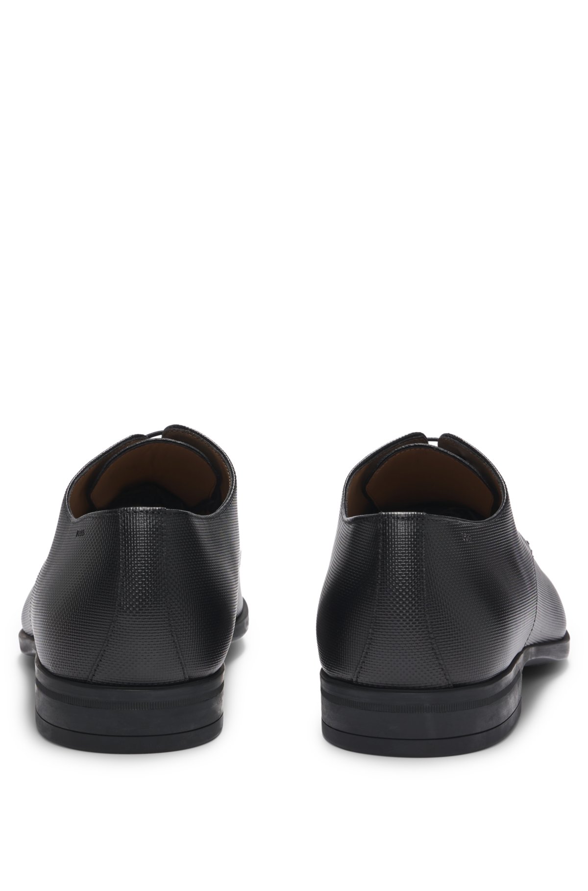 BOSS - Derby shoes in structured leather with padded insole