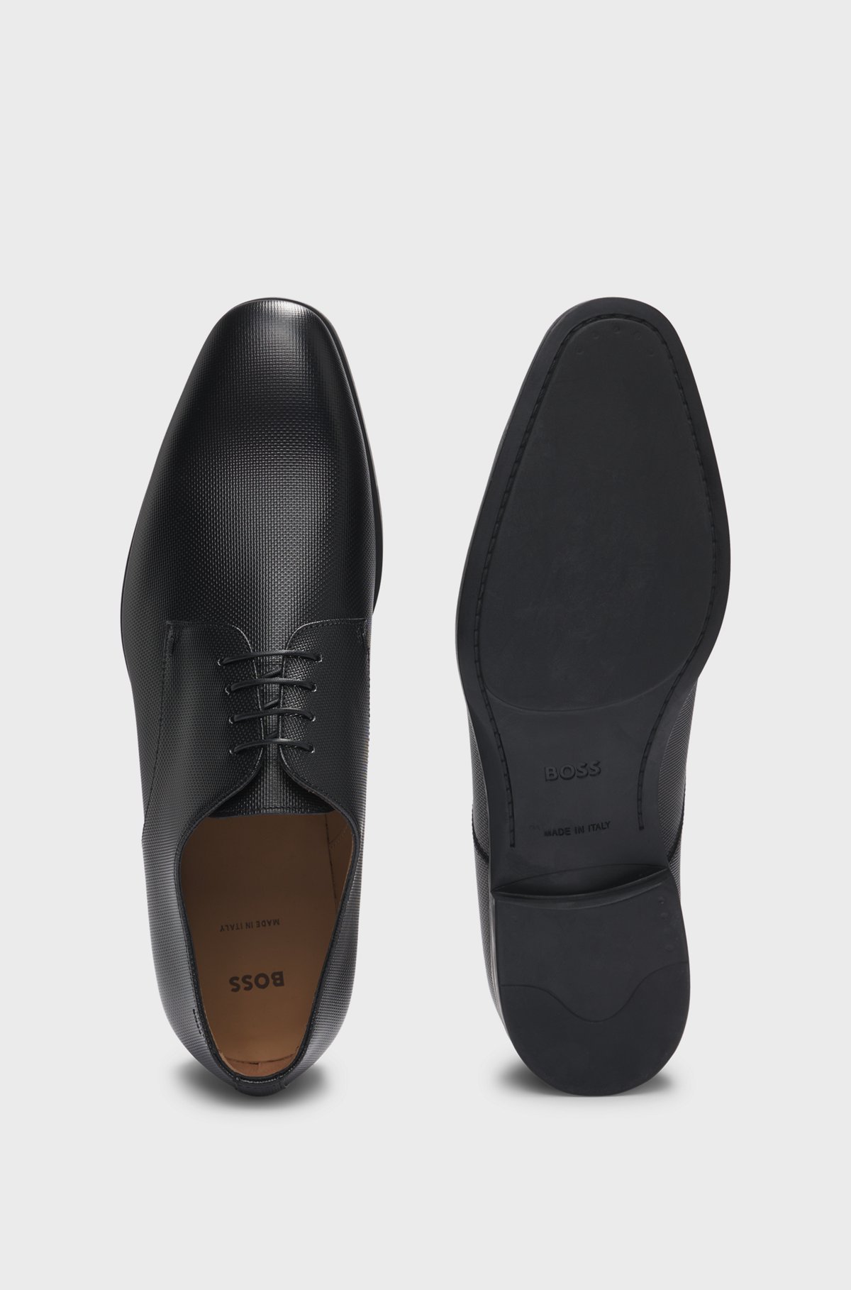 BOSS - ダービーシューズ エンボスレザー パデッドインソール BOSS - ダービーシューズ エンボスレザー パデッドインソール
