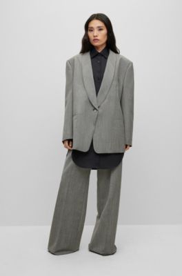 Oversized Shirt in Cotton Poplin, Black