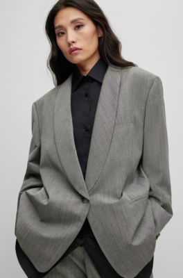 Oversized Shirt in Cotton Poplin, Black