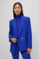 Regular-fit jacket in stretch fabric with asymmetric front, Blue