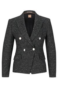 Veste Slim Fit en tweed structuré, Gris sombre