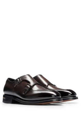 Men's Saint Double Monk Strap Shoe In Black Leather - Thursday