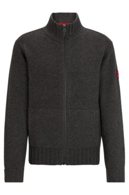 HUGO - Relaxed-fit cardigan in a wool blend