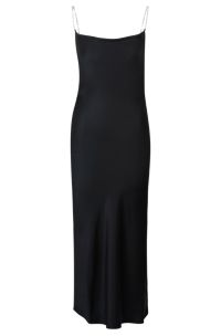 Cowl-neck regular-fit dress with crystal straps, Black