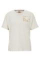T-Shirt aus Baumwoll-Jersey mit Logo und Slogan, Weiß