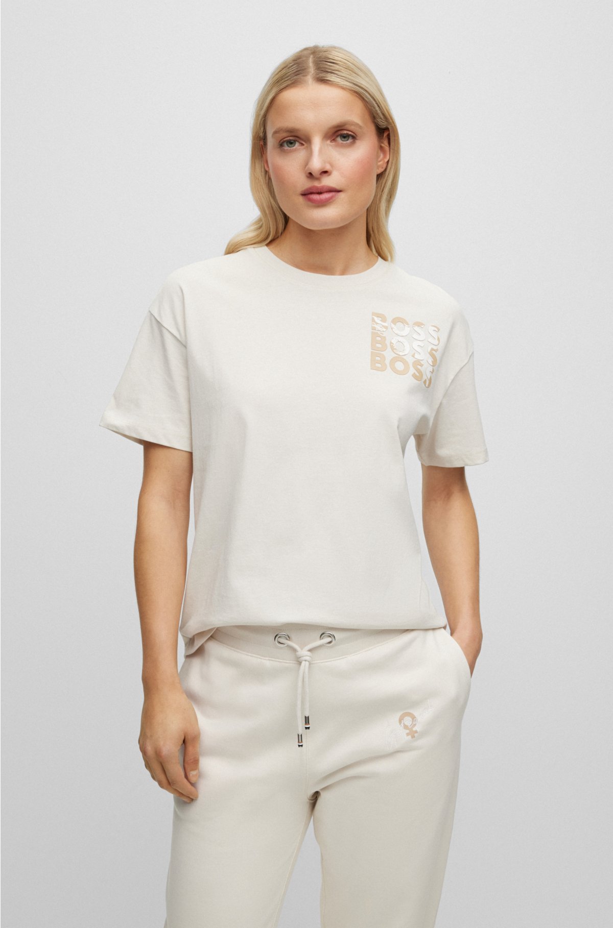 - BOSS Raddis® Cotton T-shirt in a relaxed fit with logo detailing