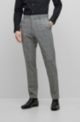 Slim-fit trousers in checked stretch cloth, Silver