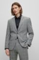 Slim-fit jacket in checked stretch cloth, Grey