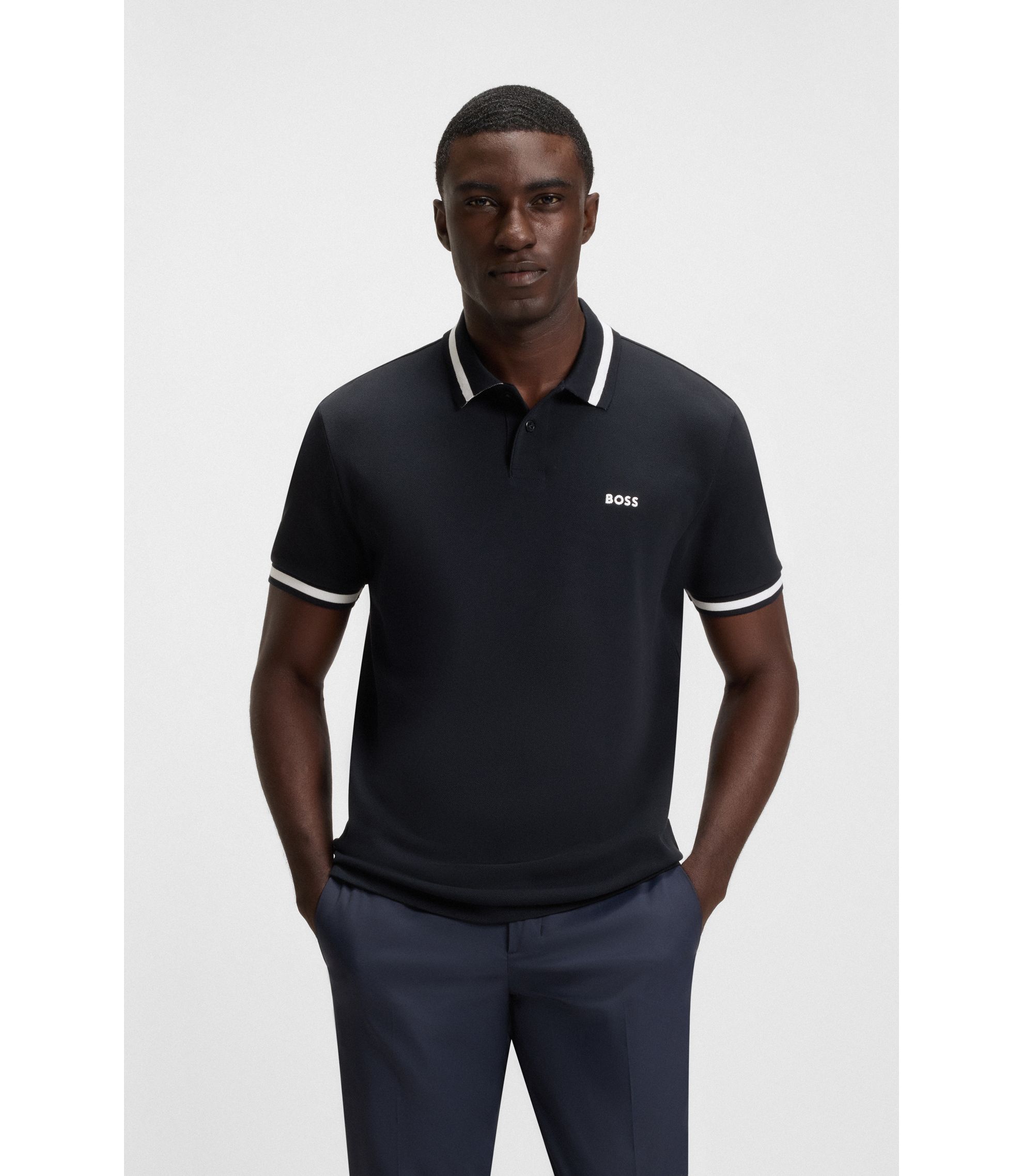 Poloshirt aus Baumwoll-Piqué mit Kontrast-Details