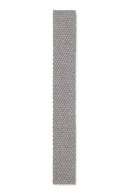 Krawatte aus reiner Seide mit Jacquard-Struktur, Silber