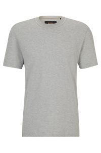 Cotton-cashmere T-shirt with mercerised finish, Light Grey
