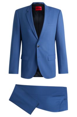 HUGO - Slim-fit suit in performance-stretch fabric - Blue