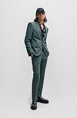 Extra Slim-Fit Anzug aus Performance-Stretch-Gewebe, Dunkelgrün