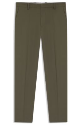 Modern-fit trousers in performance-stretch material, Khaki