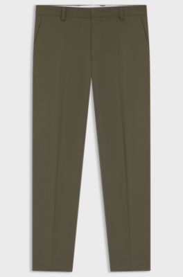 Modern-fit trousers in performance-stretch material, Khaki