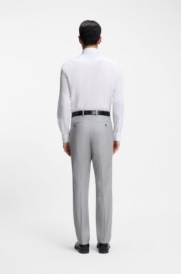 Slim-fit shirt in easy-iron cotton poplin, White