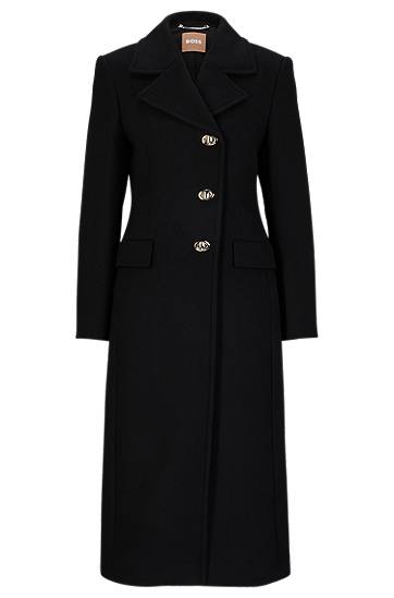 Slim-fit coat with turn-lock buttons, Hugo boss