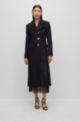 Slim-fit coat with turn-lock buttons, Black