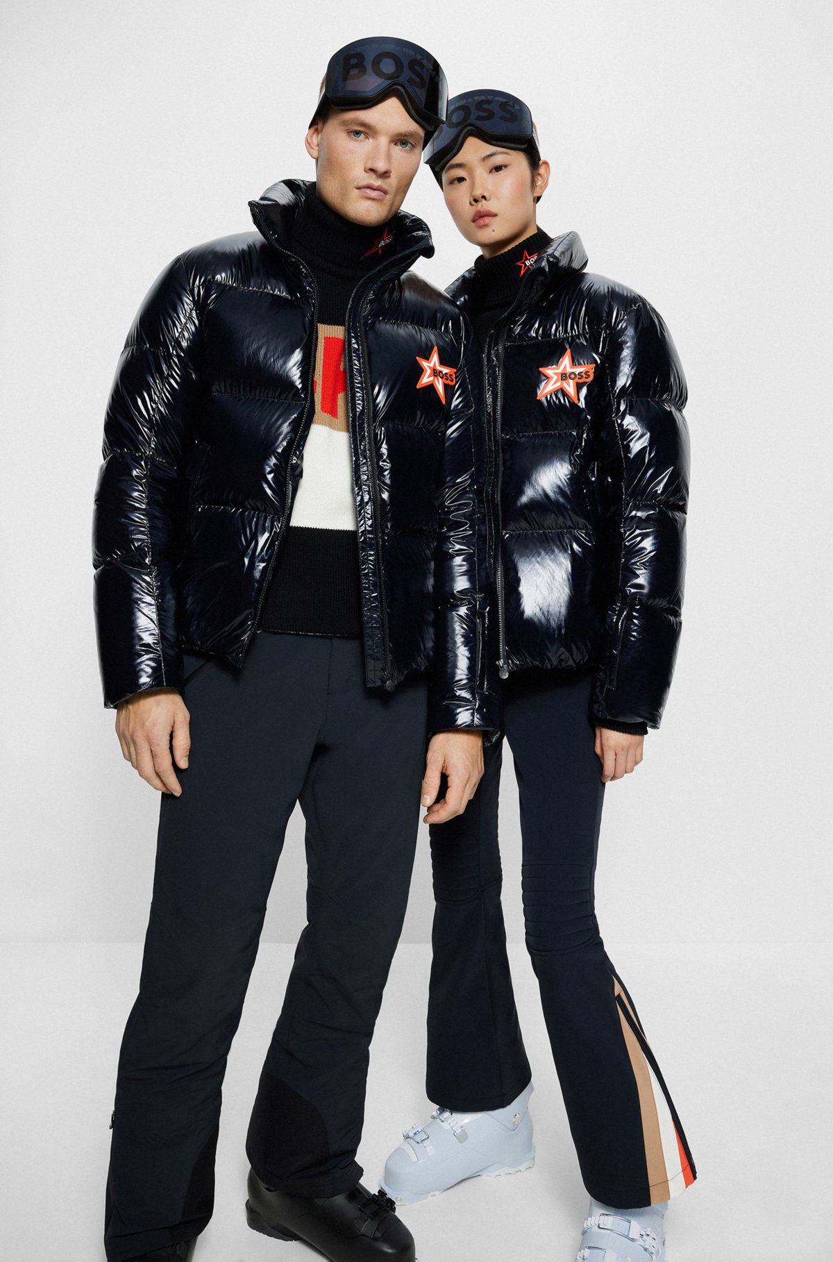BOSS x Perfect Moment ski jacket with capsule branding, Black