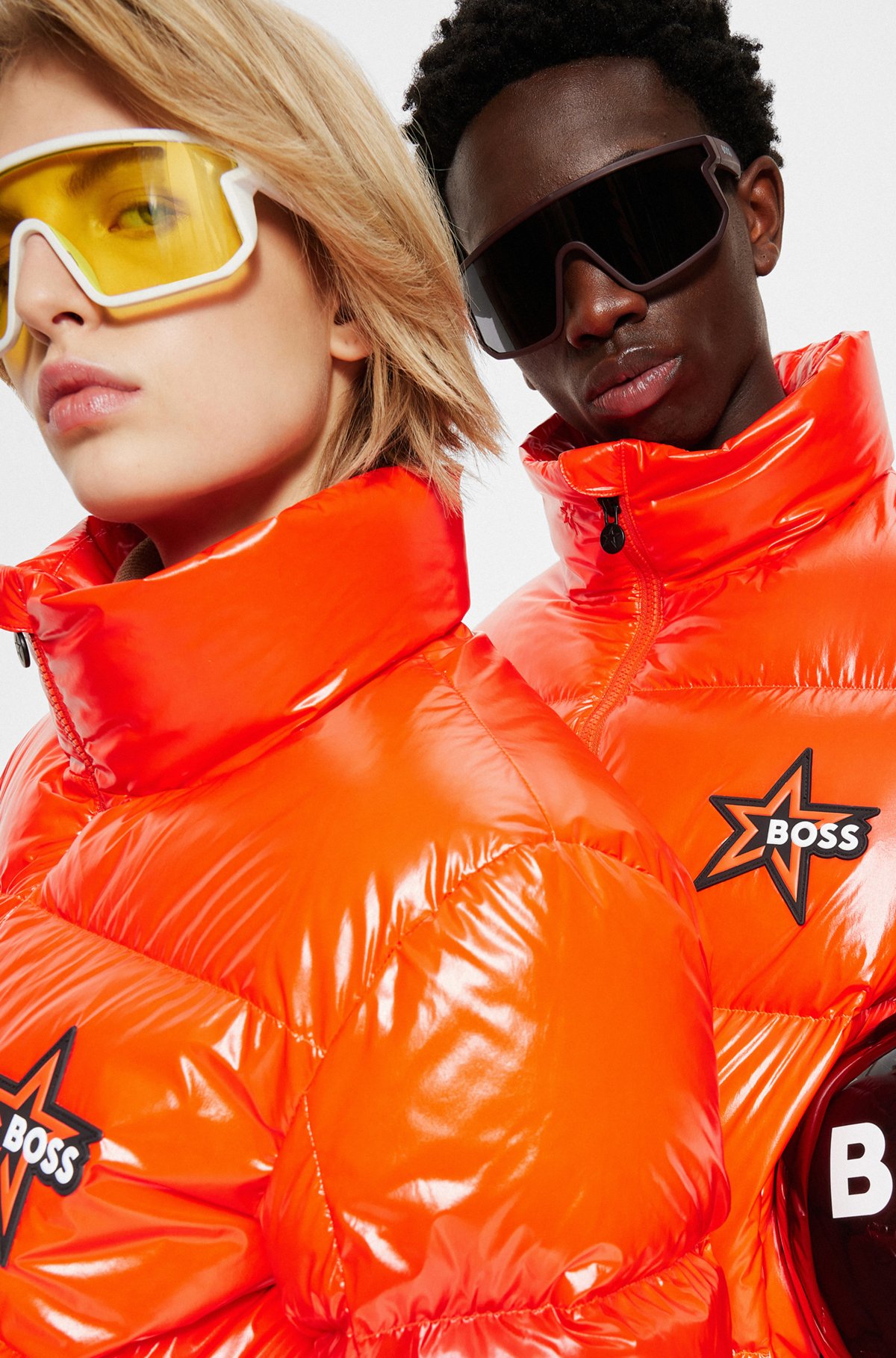 BOSS x Perfect Moment ski jacket with capsule branding, Orange