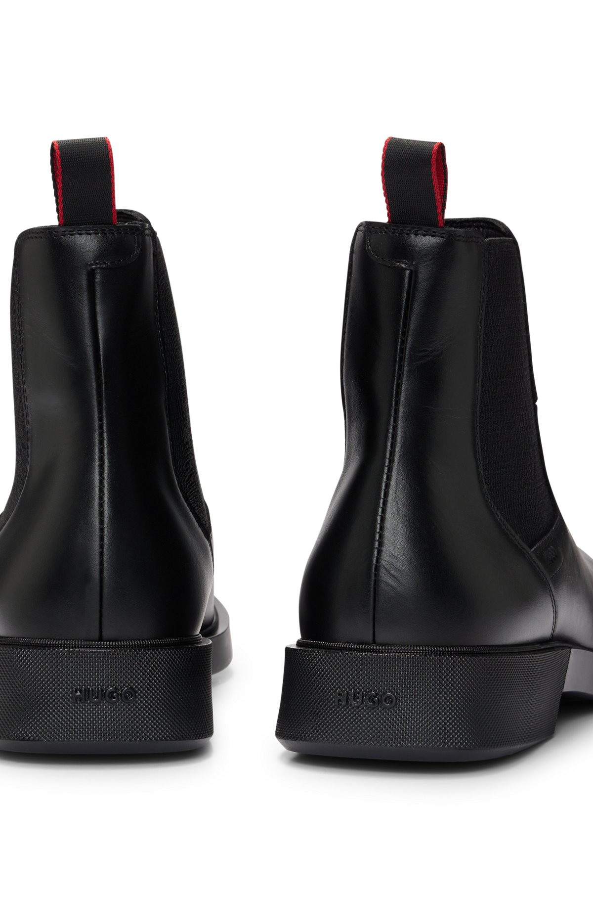 Nappa-leather Chelsea boots with logo detail, Black