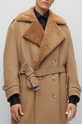 BOSS Italianmade overcoat in virgin wool and cashmere