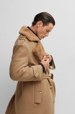 BOSS Italianmade overcoat in virgin wool and cashmere
