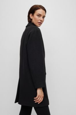 BOSS Formal coat in boiled fabric with virgin wool