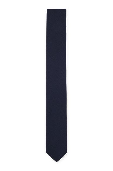 Anti-wrinkle tie in a wool blend, Dark Blue