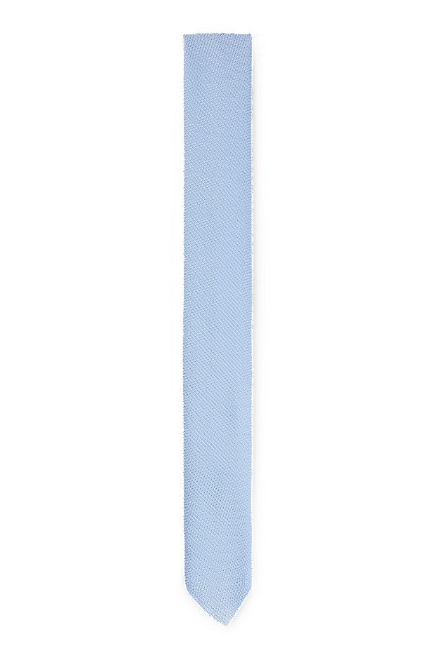 Fein strukturierte Krawatte aus recyceltem Gewebe, Hellblau