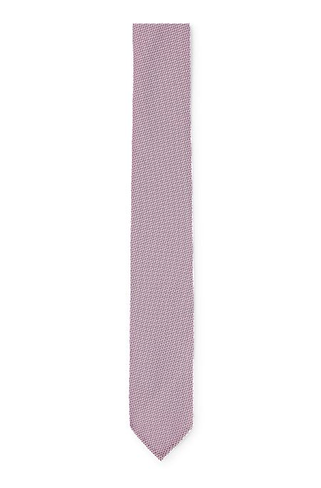 Fein strukturierte Krawatte aus recyceltem Gewebe, Hellrosa