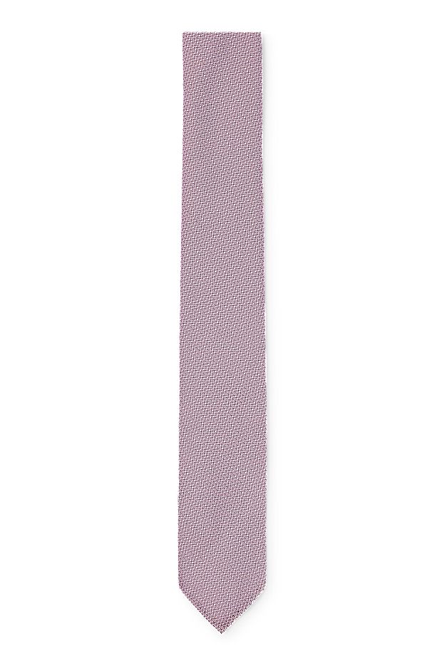 Cravate micro-structurée en tissu recyclé, Rose clair