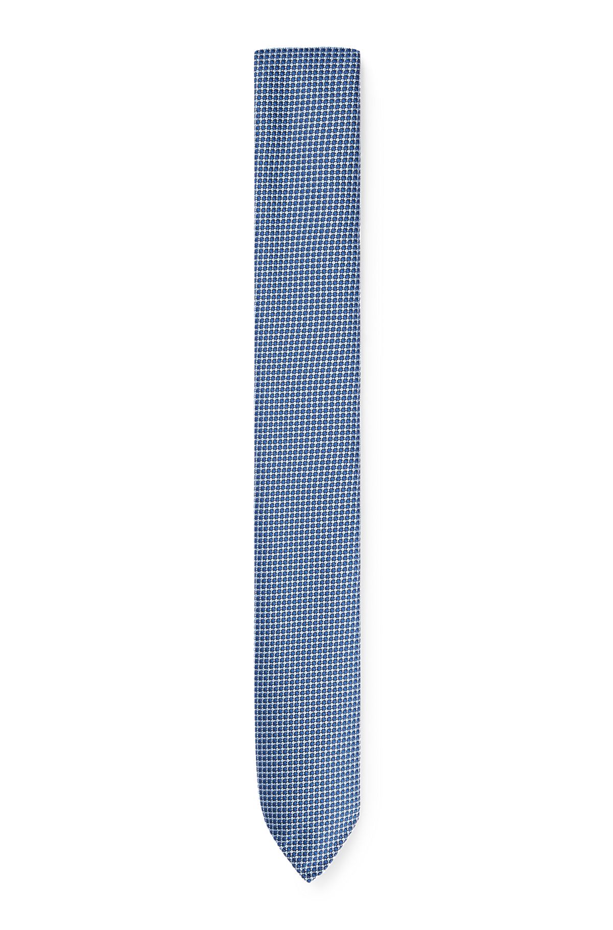 Fein gemusterte Krawatte aus recyceltem Gewebe, Hellblau