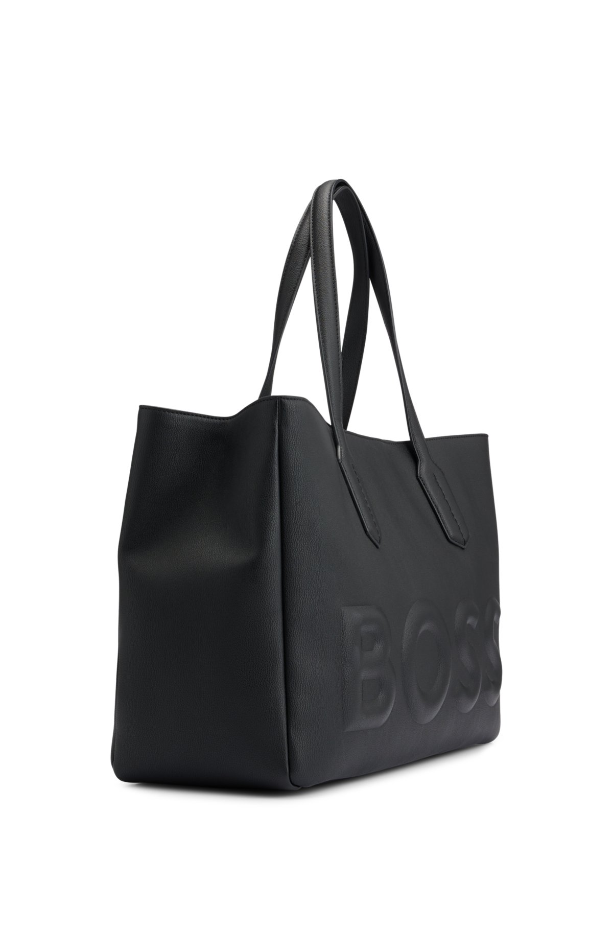 BOSS bag faux Tote leather with logo debossed in -