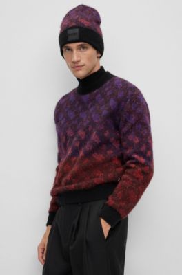 BOSS - Relaxed-fit sweater with monogram jacquard and crew neckline