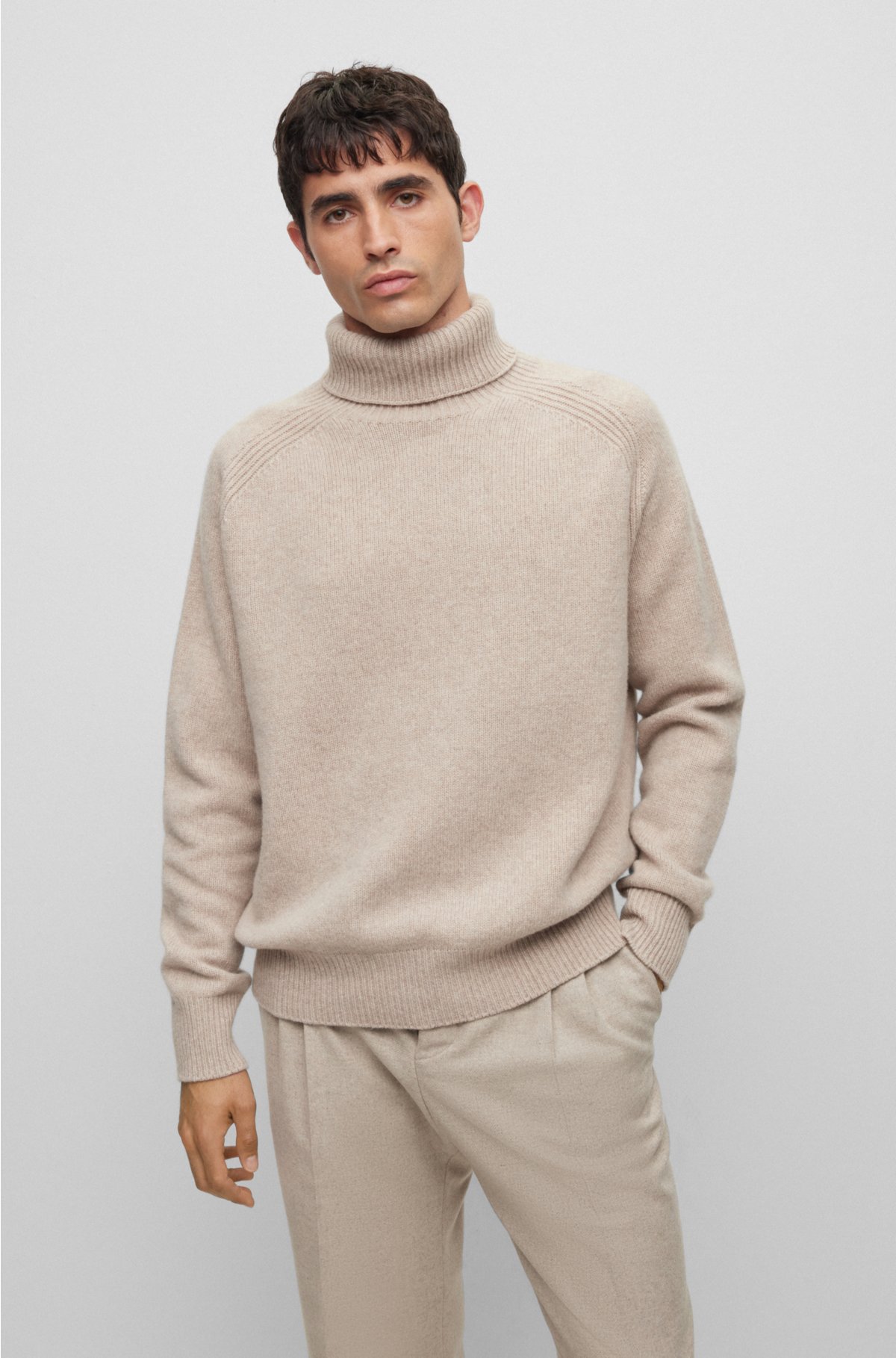 BOSS - All-gender relaxed-fit sweater in virgin wool