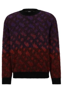 BOSS - Relaxed-fit sweater with monogram jacquard and crew neckline