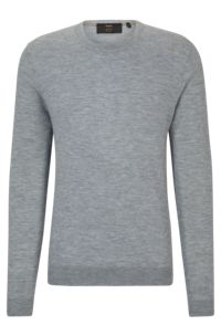 Sweater med regular fit i kashmir, Sølv