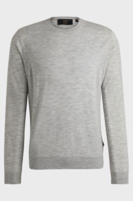 Regular-fit sweater in cashmere, Light Grey
