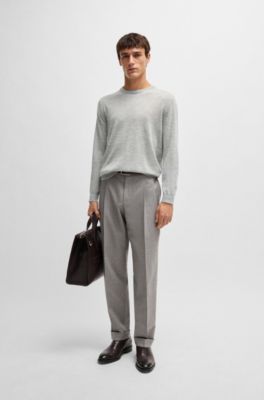 Regular-fit sweater in cashmere, Light Grey