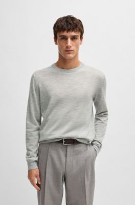 Regular-fit sweater in cashmere, Light Grey