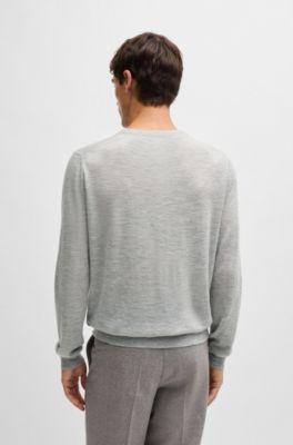 Regular-fit sweater in cashmere, Light Grey