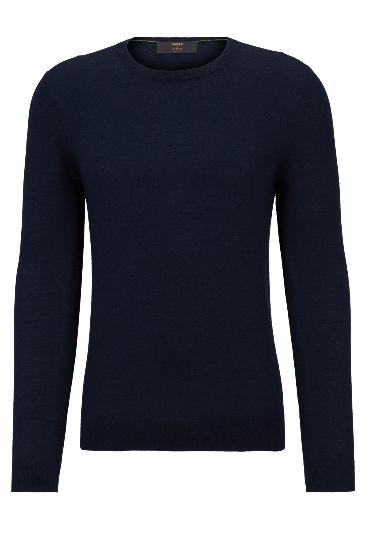 Regular-fit sweater in cashmere, Dark Blue