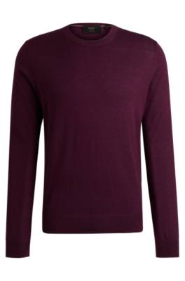 Hugo Boss Regular-fit Sweater In Cashmere In Purple