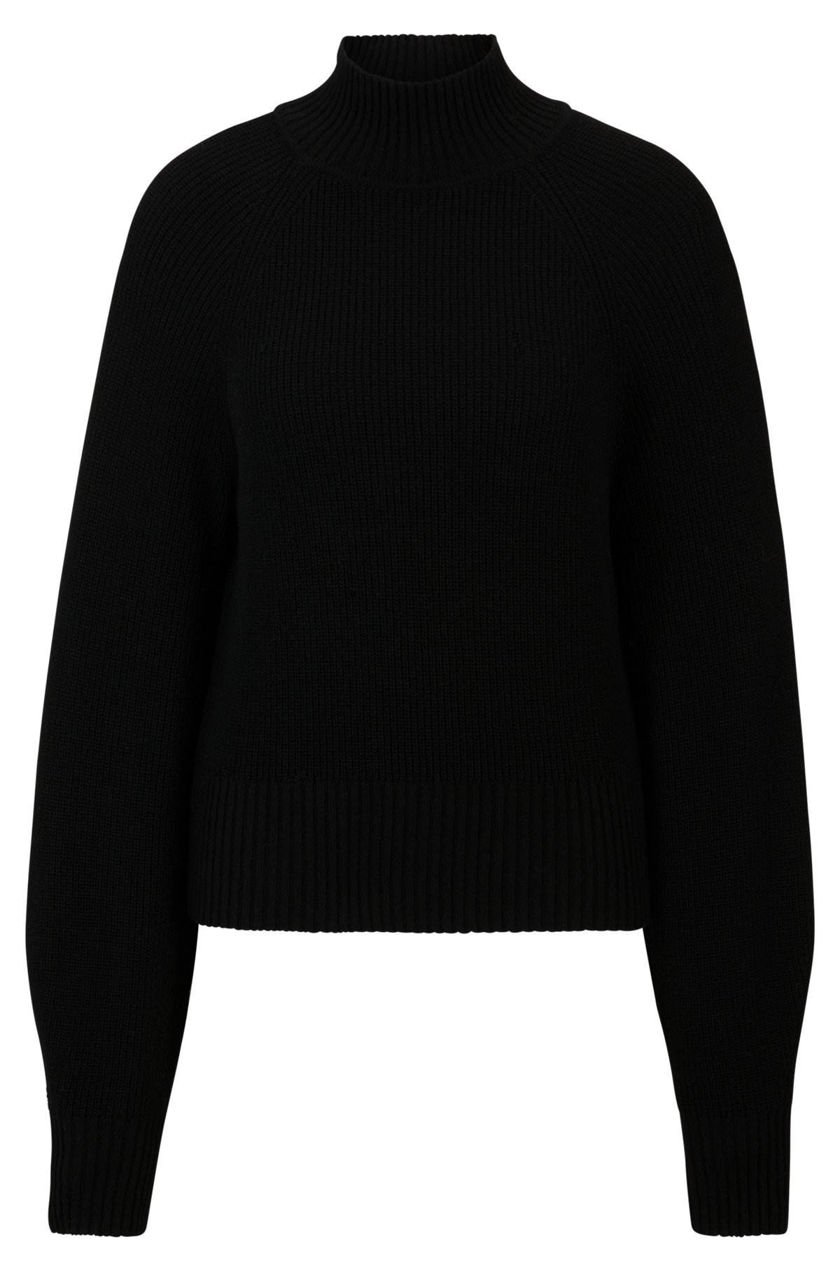 Rollneck sweater with logo flag, Black
