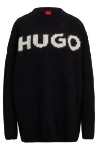 HUGO - オーバーサイズフィットセーター ロゴジャカード