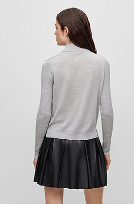 BOSS - Tie-detail sweater in virgin wool and cashmere