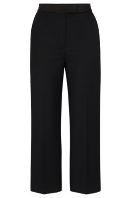 BOSS - Regular-Fit Smoking-Hose aus Woll-Mix mit Twill-Struktur